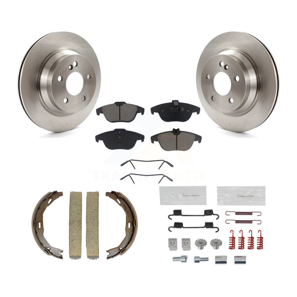 Rear Disc Rotors Ceramic Pads Parking Shoes And Hardware Kit For Mercedes-Benz E350 E400 K8C-104280