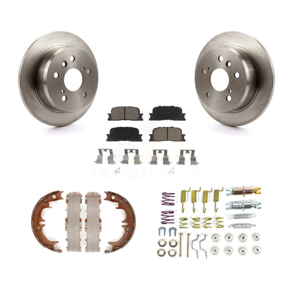 Rear Disc Rotors Ceramic Pads Parking Shoes And Hardware Kit For Toyota Camry Lexus ES330 K8C-104321