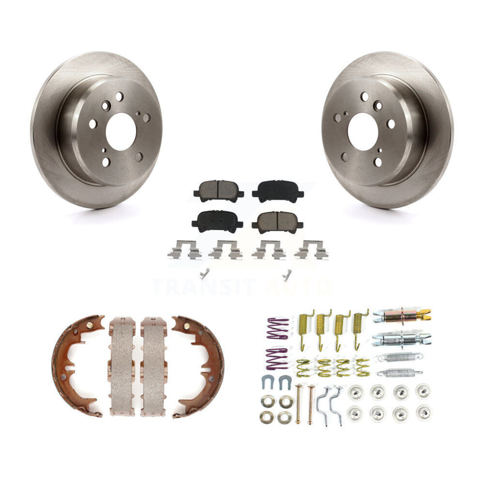 Rear Disc Rotors Ceramic Pads Parking Shoes & Hardware Kit For Toyota Camry Solara Avalon K8C-104323
