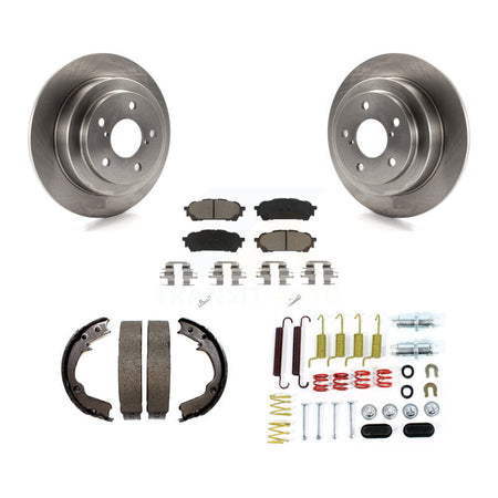 Rear Disc Rotors Ceramic Pads Parking Shoes Hardware Kit For Subaru Impreza Forester Saab K8C-104340