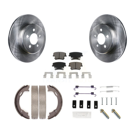 Rear Disc Rotors Ceramic Pads Parking Shoes & Hardware Kit For Dodge Chrysler 300 Charger K8C-104344