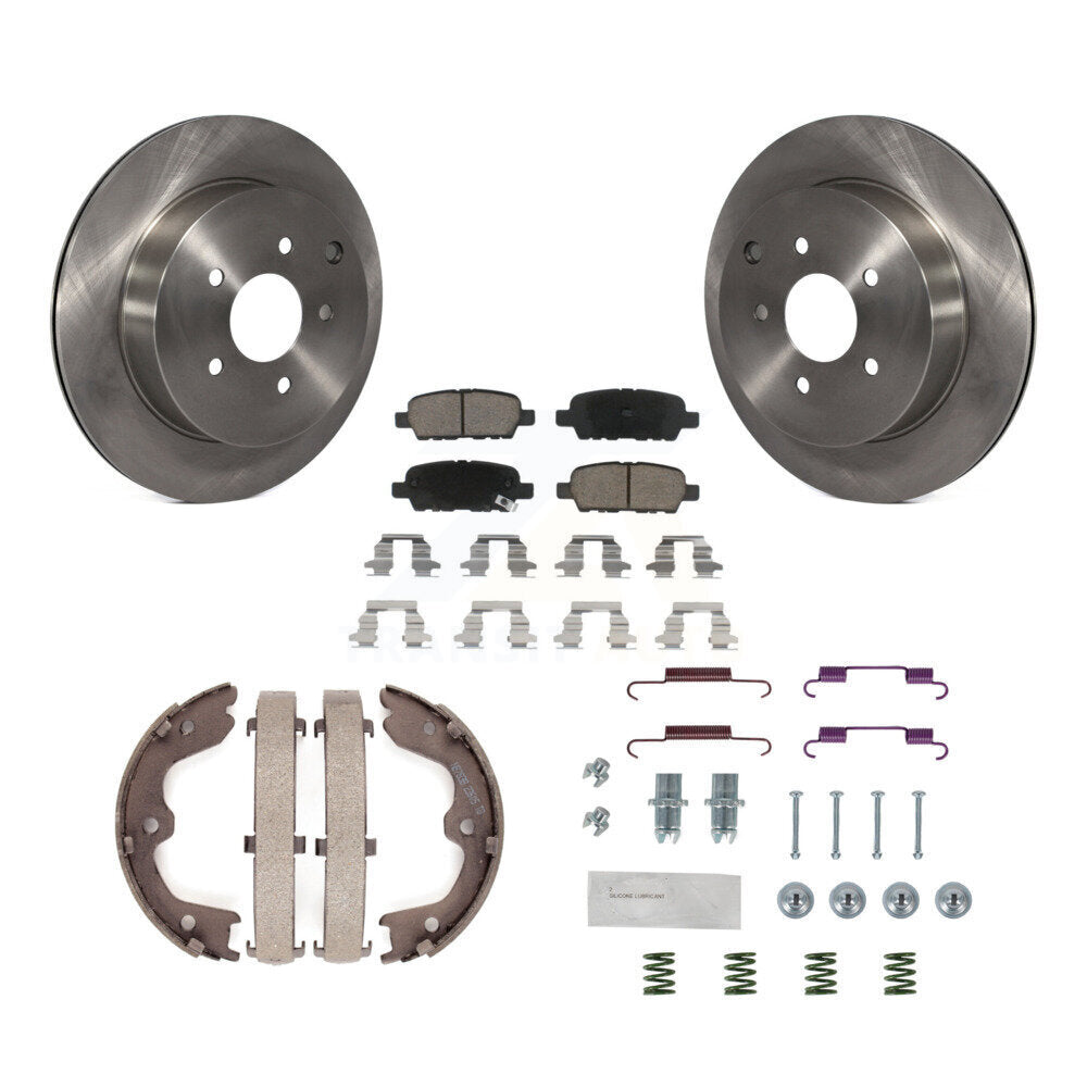Rear Disc Rotors Ceramic Pads Parking Shoes Hardware Kit For 2003-2005 INFINITI FX35 FX45 K8C-104363