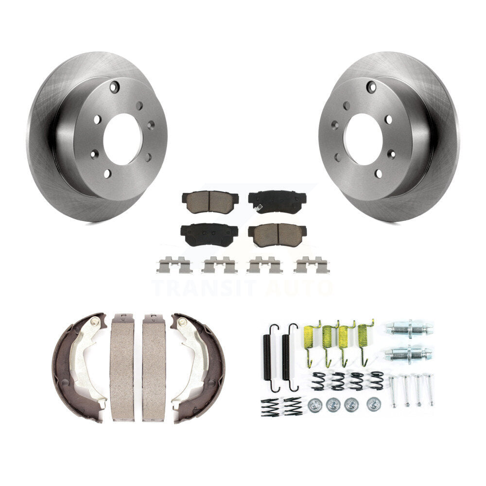 Rear Disc Rotors Ceramic Pads Parking Shoes & Hardware Kit For Hyundai Sonata Kia Optima K8C-104376