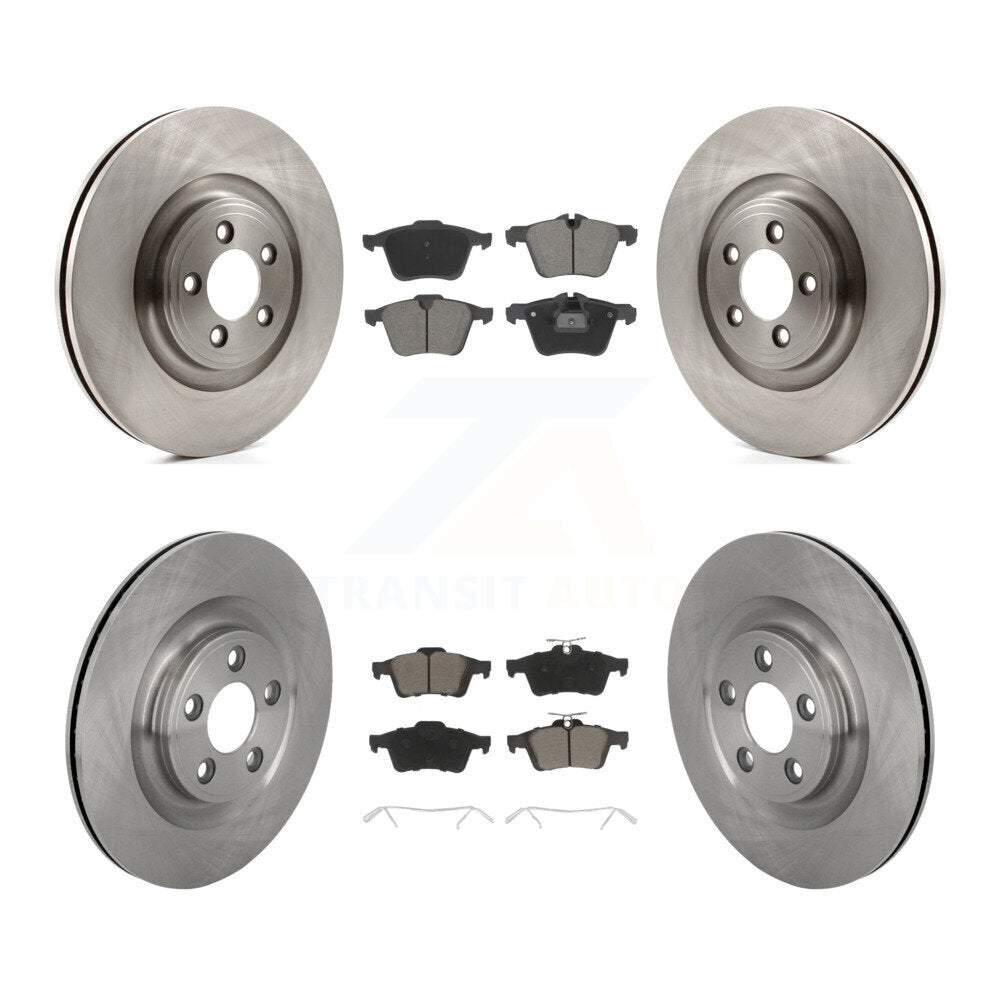 Front Rear Disc Brake Rotors Ceramic Pad Kit For 2016 Jaguar XJ With Manual Parking K8C-104573