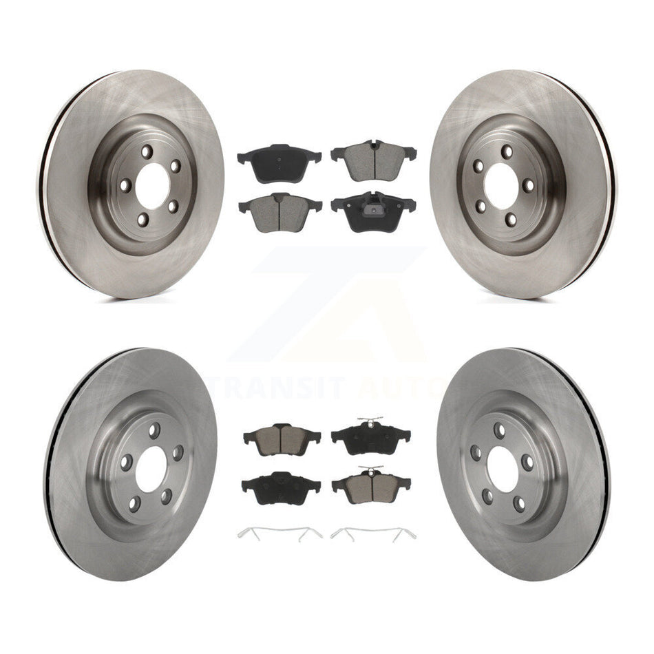 Front Rear Disc Brake Rotors Ceramic Pad Kit For 2016 Jaguar XJ With Manual Parking K8C-104573