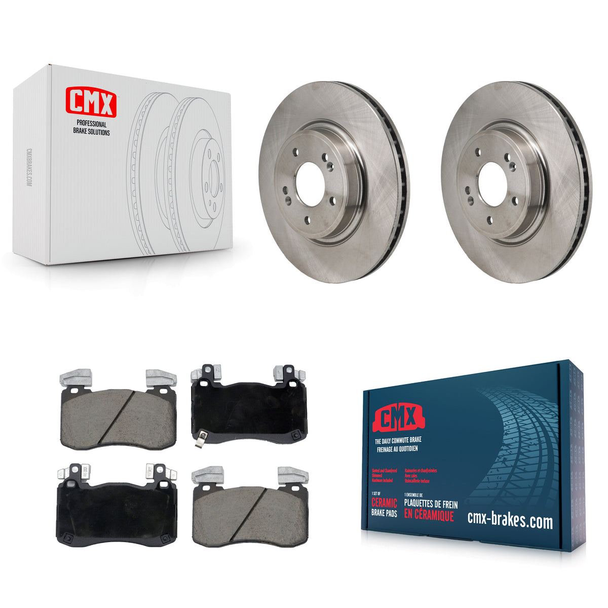 Front Disc Brake Rotors And Ceramic Pads Kit For 2023 Genesis G70 2.0L With Brembo Brakes K8C-104638