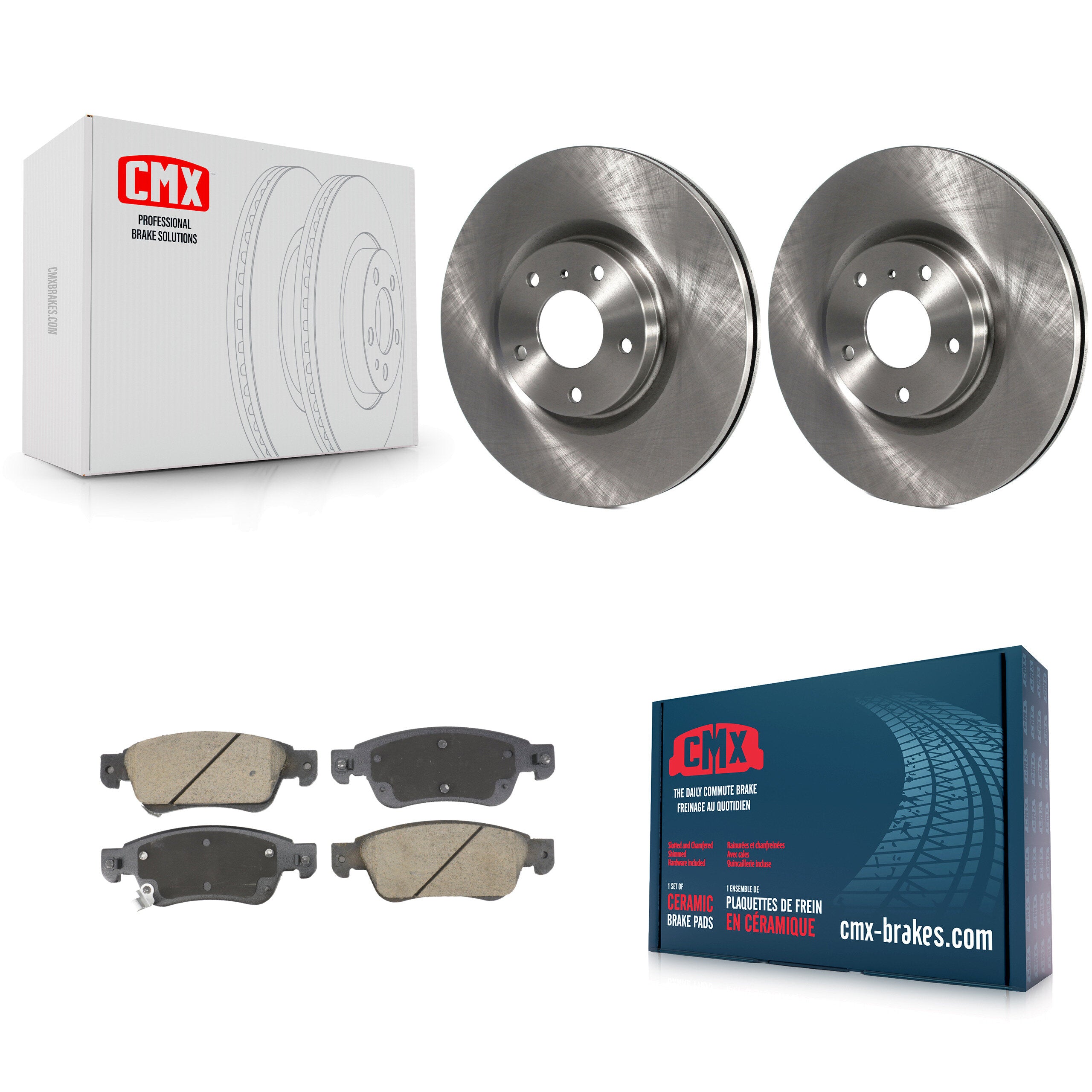 Front Brake Rotor & Ceramic Pad Kit For INFINITI G37 Coupe with AWD Without Brembo Brakes K8C-104641