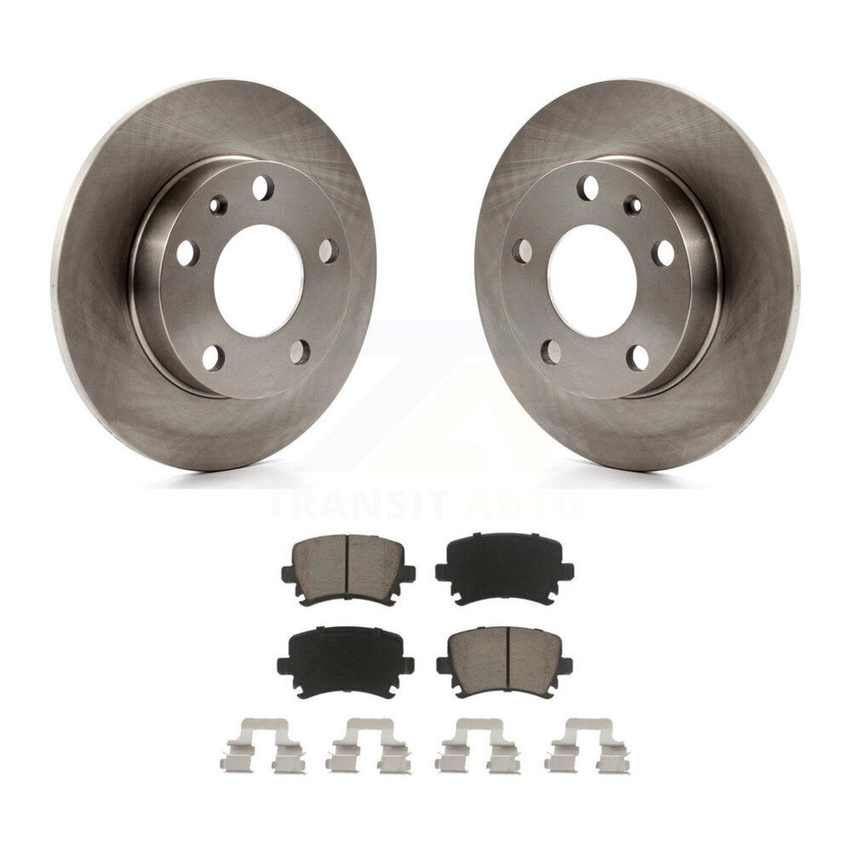 Rear Brake Rotors Ceramic Pad Kit For 06 Audi A4 3.2L 2.0L With 245mm Diameter Rotor K8C-104666