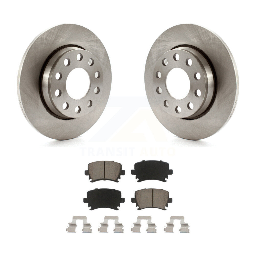 Rear Brake Rotors Ceramic Pad Kit For 06 Audi A4 3.2L 2.0L With 255mm Diameter Rotor K8C-104667
