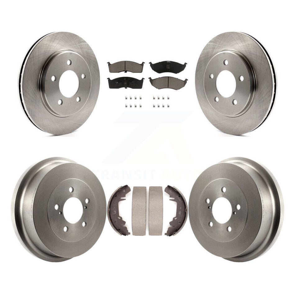 Front Rear Brake Rotor Ceramic Pad Drum Kit For Dodge Caravan Grand Plymouth Voyager Town K8C-104684
