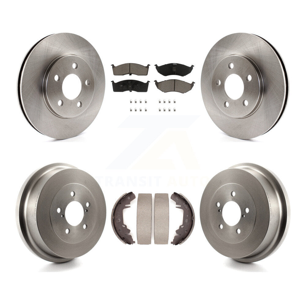 Front Rear Disc Brake Rotors Ceramic Pads And Drum Kit For Chrysler Grand Voyager K8C-104685