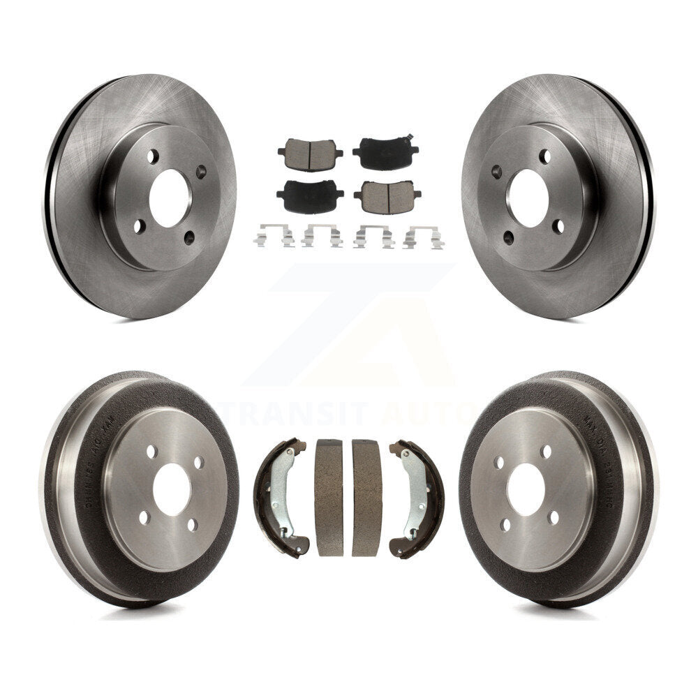 Front Rear Brake Rotor Ceramic Pad And Drum Kit For 2007-2008 Pontiac G5 Disc rear brakes K8C-104691