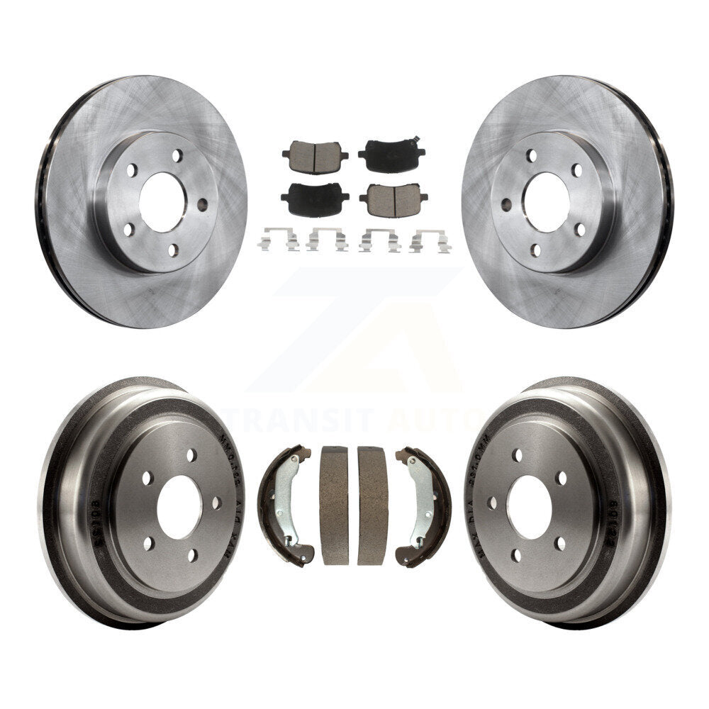 Front Rear Brake Rotor Ceramic Pad And Drum Kit For 2007-2008 Pontiac G5 Disc rear brakes K8C-104692