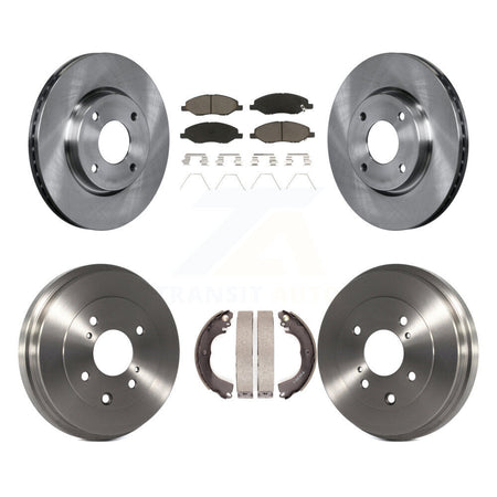 Front Rear Disc Brake Rotors Ceramic Pads And Drum Kit For 2008 Nissan Versa 4-Wheel ABS K8C-104694