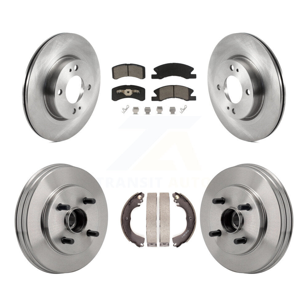 Front Rear Disc Brake Rotors Ceramic Pads And Drum Kit For 2017-2023 Mitsubishi Mirage G4 K8C-104697