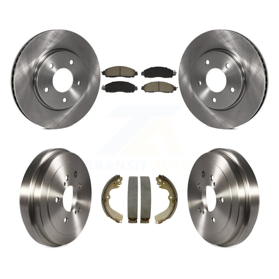 Front Rear Brake Rotors Ceramic Pad & Drum Kit For 2021 Nissan NV200 Without Taxi Package K8C-104698