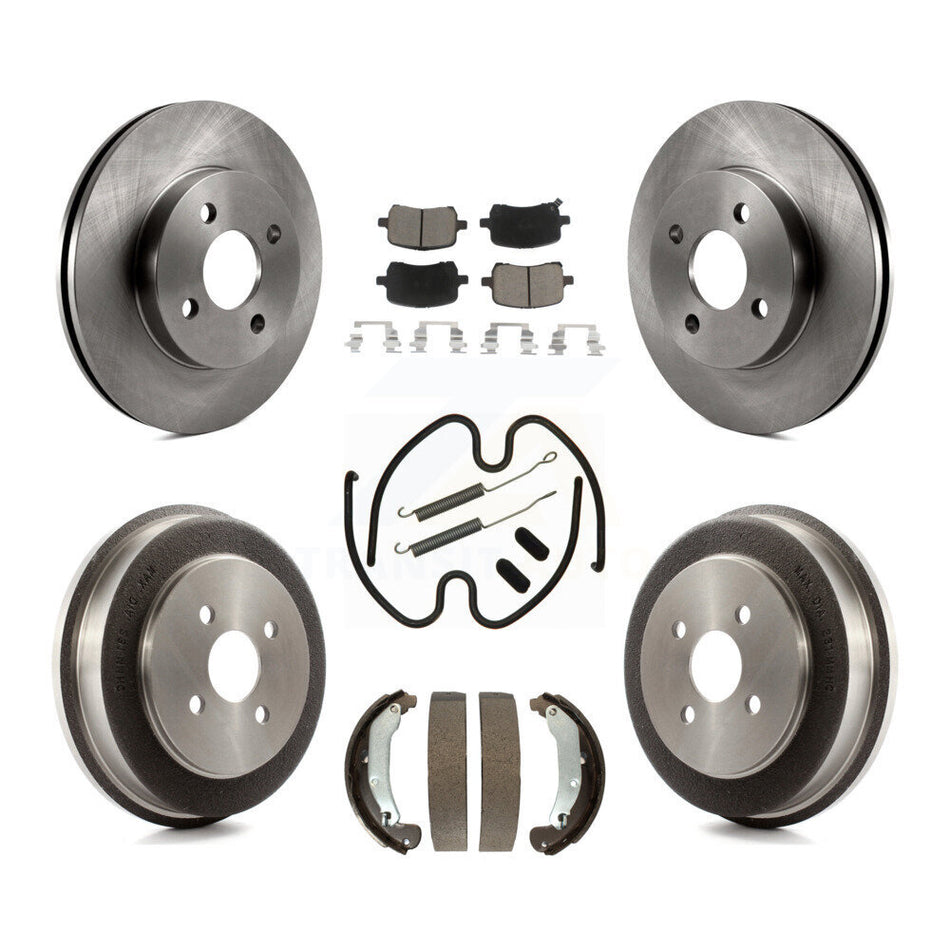 Front Rear Brake Rotor Ceramic Pad & Drum Kit (7Pc) For 07-08 Pontiac G5 Disc rear brakes K8C-104699