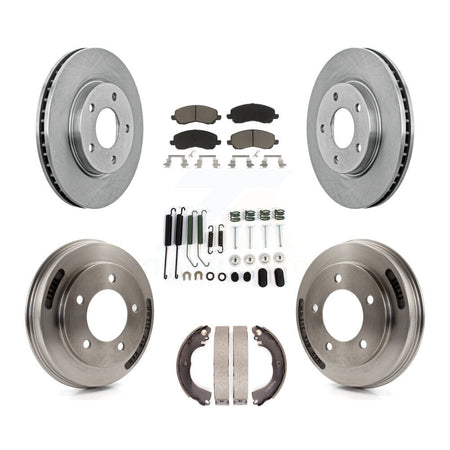 Front Rear Disc Brake Rotors Ceramic Pads And Drum Kit (7Pc) For Mitsubishi Lancer K8C-104701