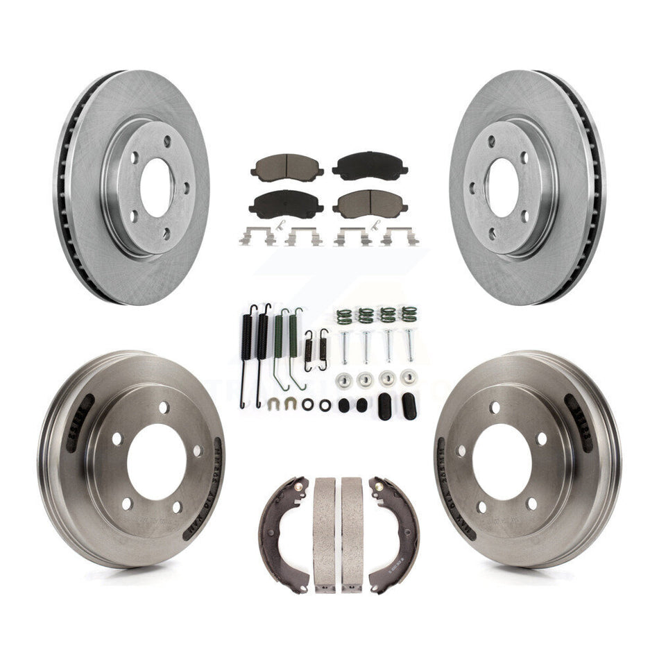 Front Rear Disc Brake Rotors Ceramic Pads And Drum Kit (7Pc) For Mitsubishi Lancer K8C-104701