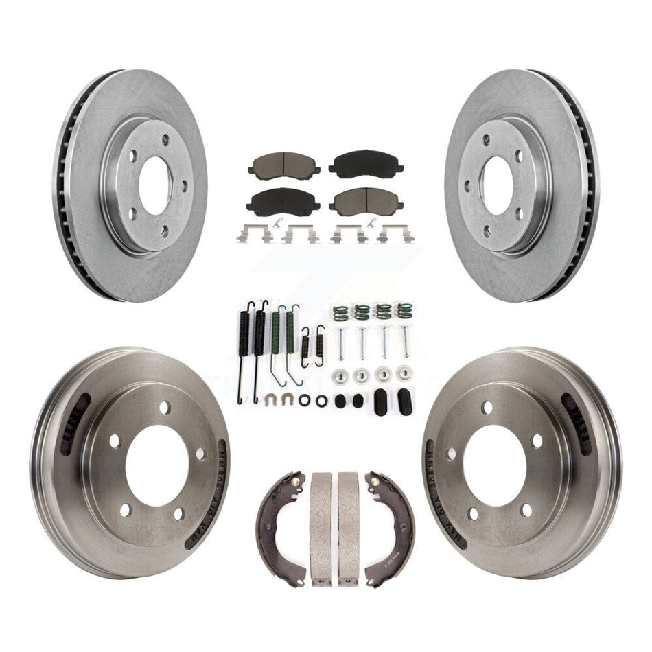 Front Rear Disc Brake Rotors Ceramic Pads And Drum Kit (7Pc) For Mitsubishi Lancer K8C-104701