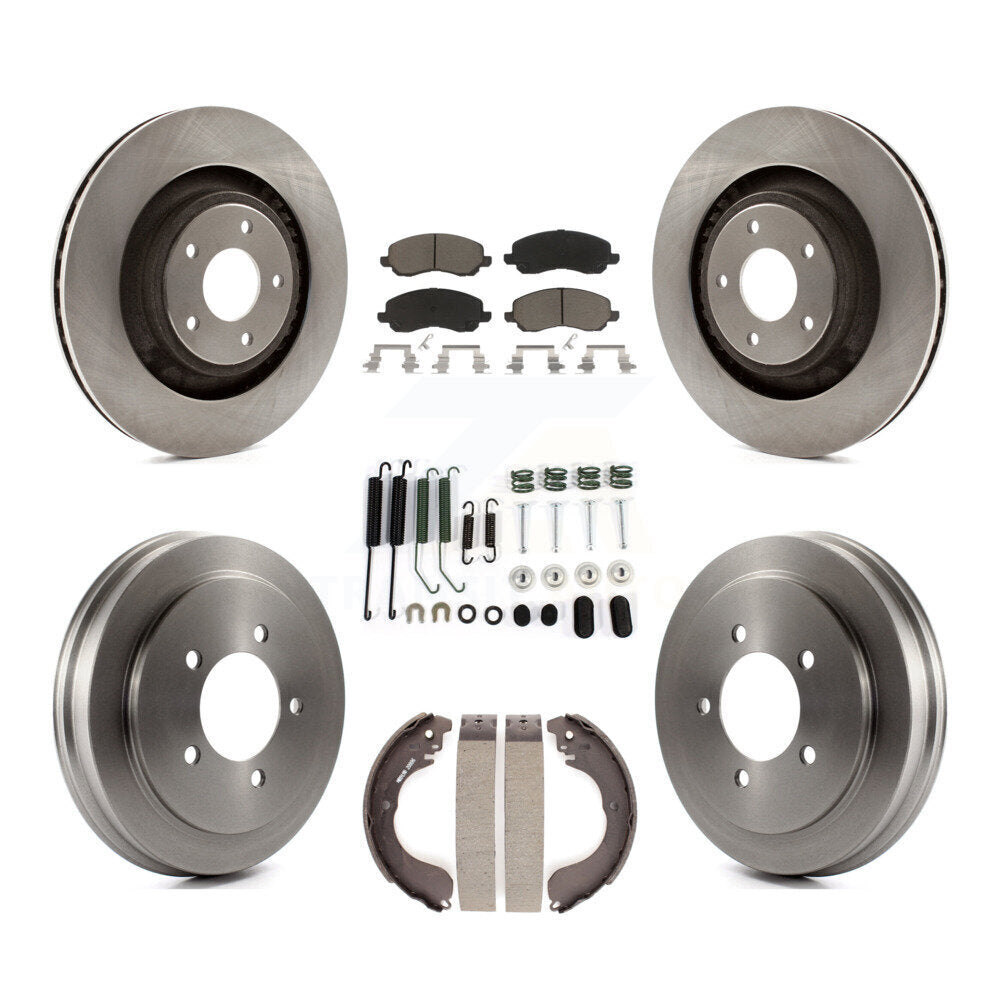 Front Rear Disc Brake Rotor Ceramic Pad Drum Kit (7Pc) For 2008-2009 Dodge Caliber SXT/SE K8C-104702