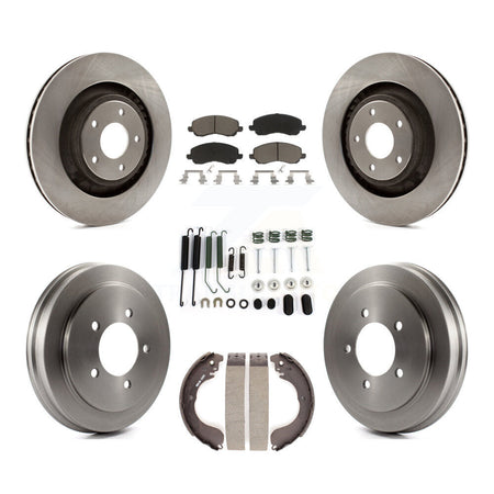 Front Rear Disc Brake Rotor Ceramic Pad Drum Kit (7Pc) For 2008-2009 Dodge Caliber SXT/SE K8C-104702