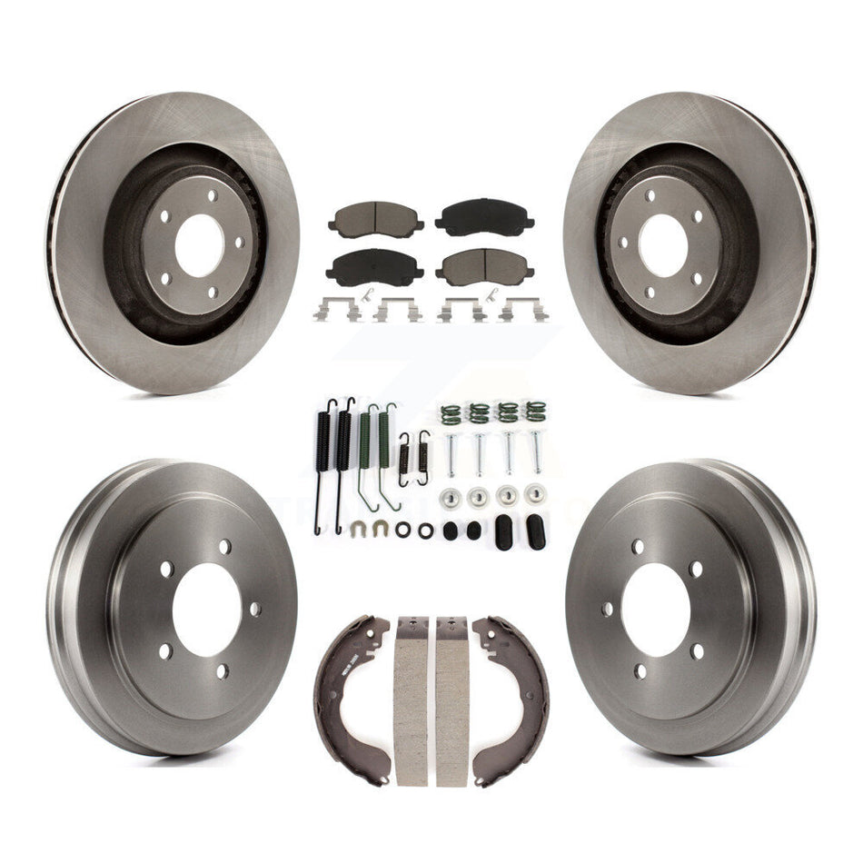 Front Rear Disc Brake Rotor Ceramic Pad Drum Kit (7Pc) For 2008-2009 Dodge Caliber SXT/SE K8C-104702