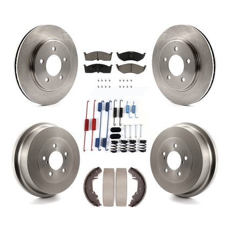 Front Rear Brake Rotor Ceramic Pad Drum Kit (7Pc) For Dodge Caravan Grand Plymouth Town & K8C-104704