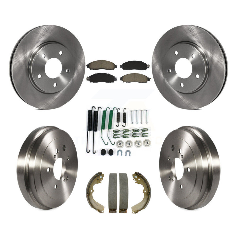 Front Rear Brake Rotor Ceramic Pad & Drum Kit (7Pc) For Nissan NV200 Without Taxi Package K8C-104706