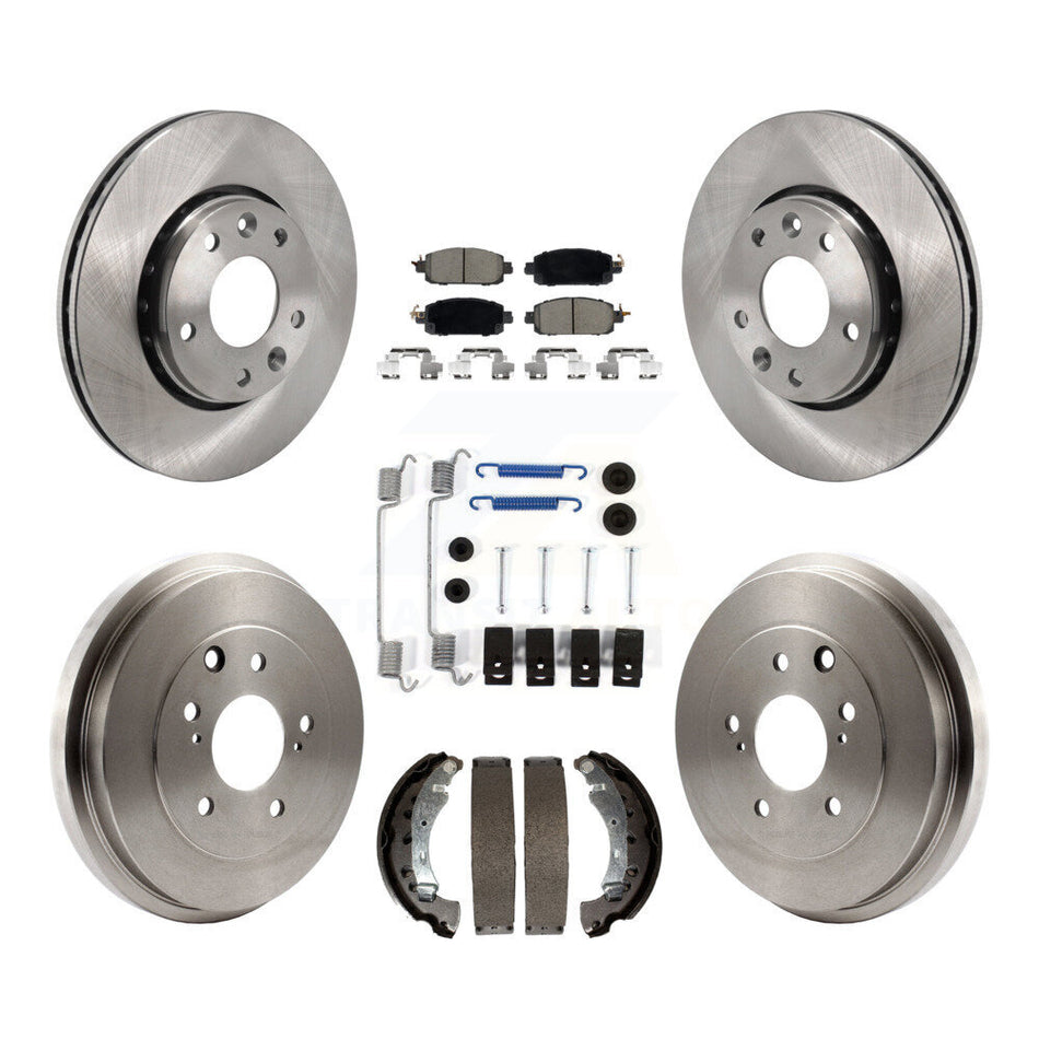 Front Rear Disc Brake Rotors Ceramic Pads And Drum Kit (7Pc) For 2020-2022 Nissan Sentra K8C-104707