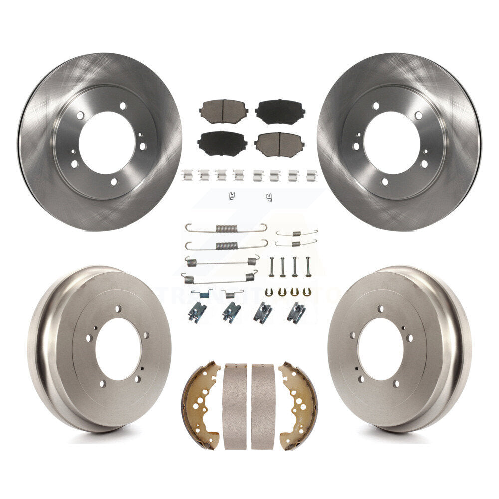 Front Rear Disc Brake Rotors Ceramic Pads And Drum Kit (7Pc) For Suzuki XL-7 K8C-104711