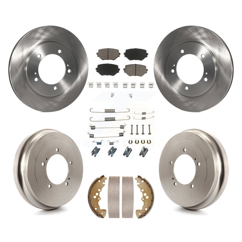 Front Rear Disc Brake Rotors Ceramic Pads And Drum Kit (7Pc) For Suzuki XL-7 K8C-104711