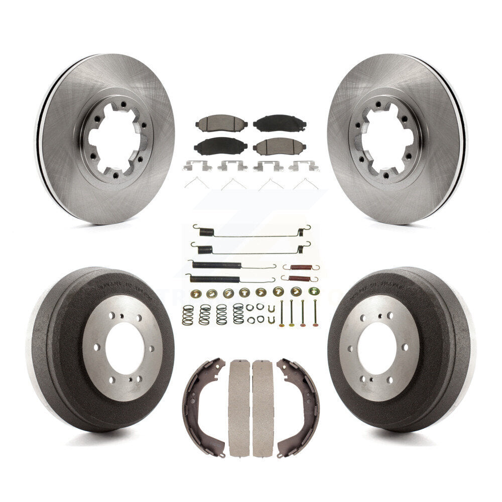 Front Rear Brake Rotor Ceramic Pad & Drum Kit (7Pc) For 2004 Nissan Pathfinder From 08 04 K8C-104712