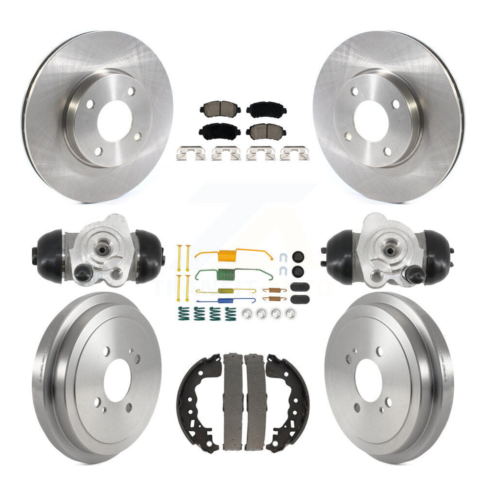Front Rear Disc Brake Rotors Ceramic Pads And Drum Kit (9Pc) For Nissan Kicks Versa K8C-104714
