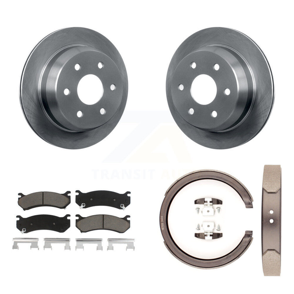 Rear Disc Rotors Ceramic Pads Parking Shoes Kit For 03 Chevrolet Suburban 2500 6.0L/8.1L K8C-104718