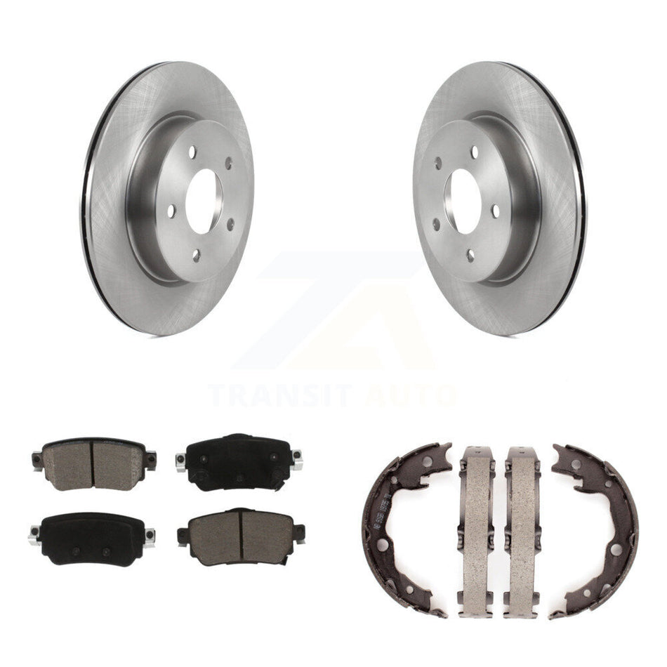 Rear Disc Rotors Ceramic Pads And Parking Brake Shoes Kit For Nissan LEAF K8C-104720