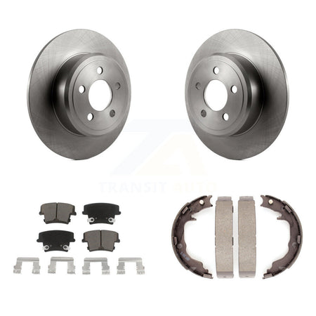 Rear Disc Rotors Ceramic Pads And Parking Brake Shoes Kit For Dodge Avenger K8C-104723