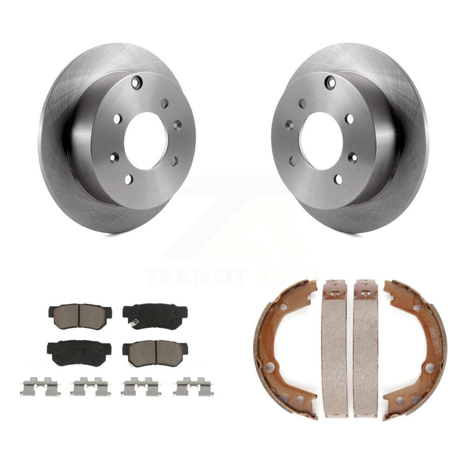 Rear Disc Rotors Ceramic Pads & Parking Shoes Kit For 2006 Kia Magentis With 4 Lug Wheels K8C-104727
