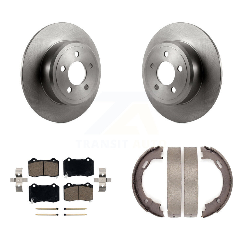 Rear Disc Rotors Ceramic Pads Parking Shoes Kit For 2016 Chrysler 300 With Brembo Brakes K8C-104729