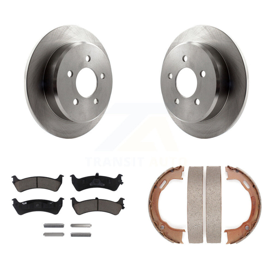 Rear Disc Rotors Ceramic Pads & Parking Shoes Kit For Ford Ranger Explorer Sport Mercury K8C-104730