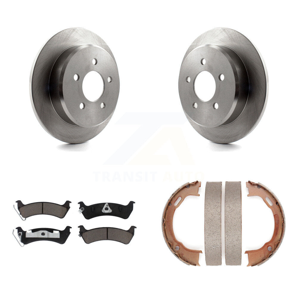 Rear Disc Rotors Ceramic Pads And Parking Brake Shoes Kit For Ford Explorer Sport K8C-104731
