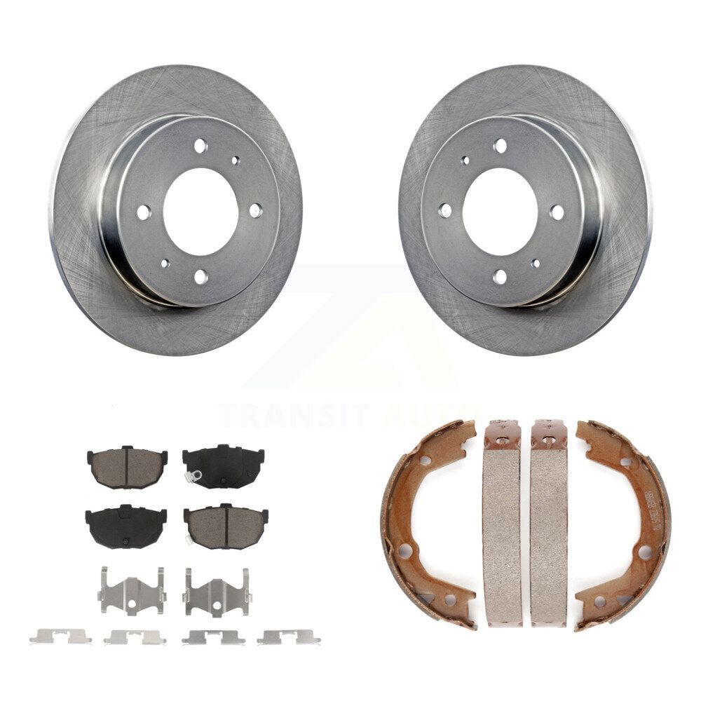 Rear Disc Rotors Ceramic Pads Parking Shoes Kit For 2006 Hyundai Elantra rear brakes K8C-104732