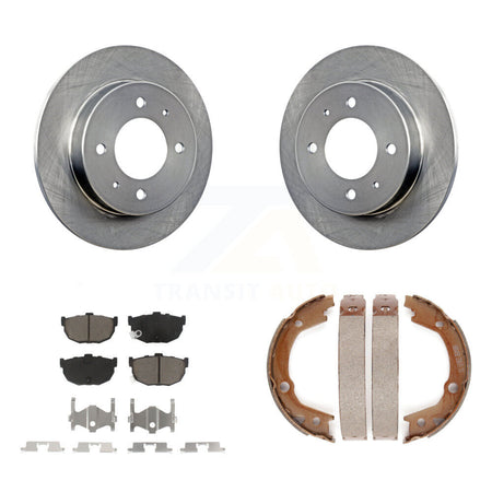 Rear Disc Rotors Ceramic Pads Parking Shoes Kit For 2006 Hyundai Elantra rear brakes K8C-104732