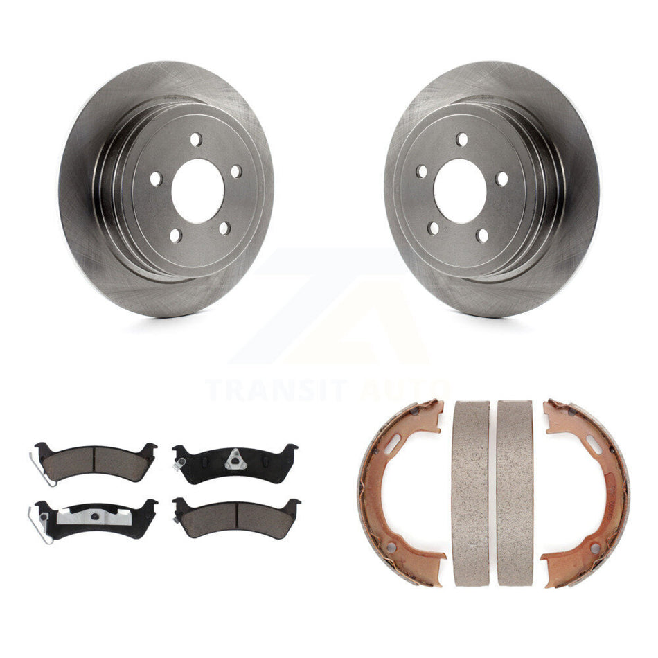 Rear Disc Rotors Ceramic Pads And Parking Brake Shoes Kit For Ford Explorer Sport Trac K8C-104733