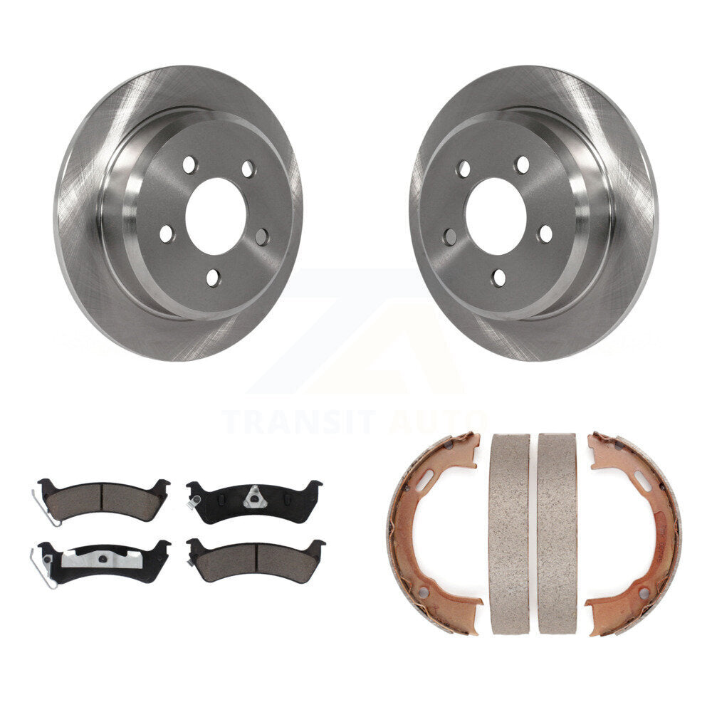 Rear Disc Rotors Ceramic Pads And Parking Brake Shoes Kit For Jeep Grand Cherokee K8C-104734