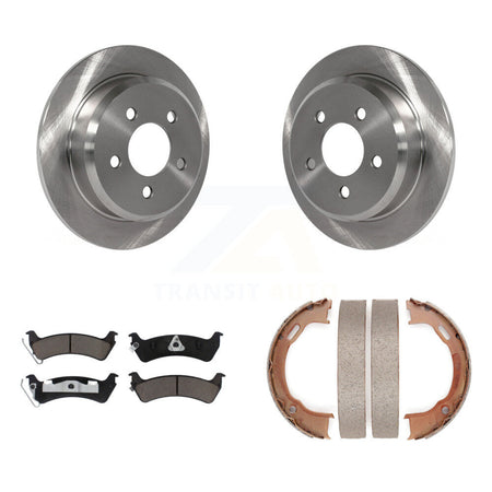 Rear Disc Rotors Ceramic Pads And Parking Brake Shoes Kit For Jeep Grand Cherokee K8C-104734