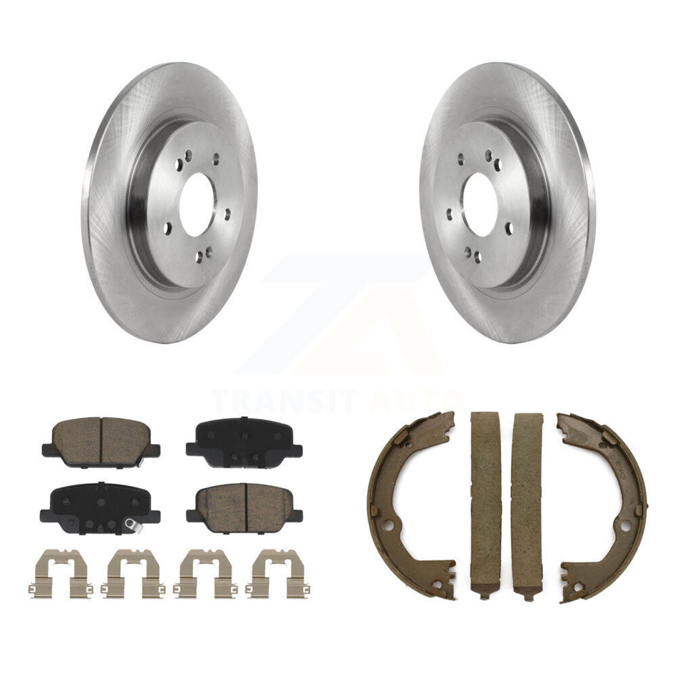 Rear Disc Rotors Ceramic Pads And Parking Brake Shoes Kit For Hyundai Santa Fe K8C-104735