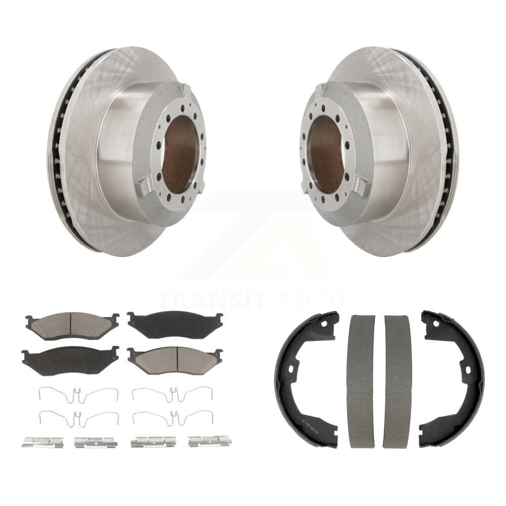 Rear Disc Rotors Ceramic Pads Parking Shoes Kit For Ford F-450 Super Duty Crew Cab Pickup K8C-104745