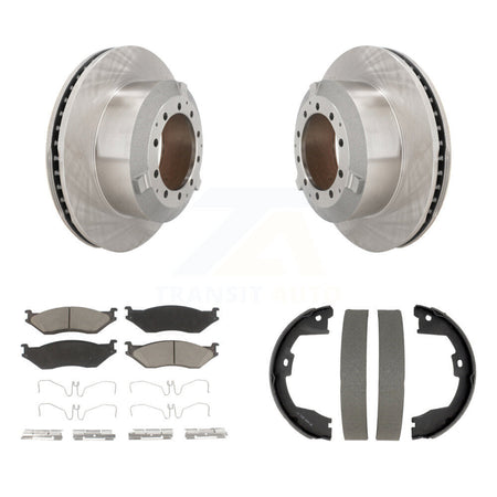Rear Disc Rotors Ceramic Pads Parking Shoes Kit For Ford F-450 Super Duty Crew Cab Pickup K8C-104745