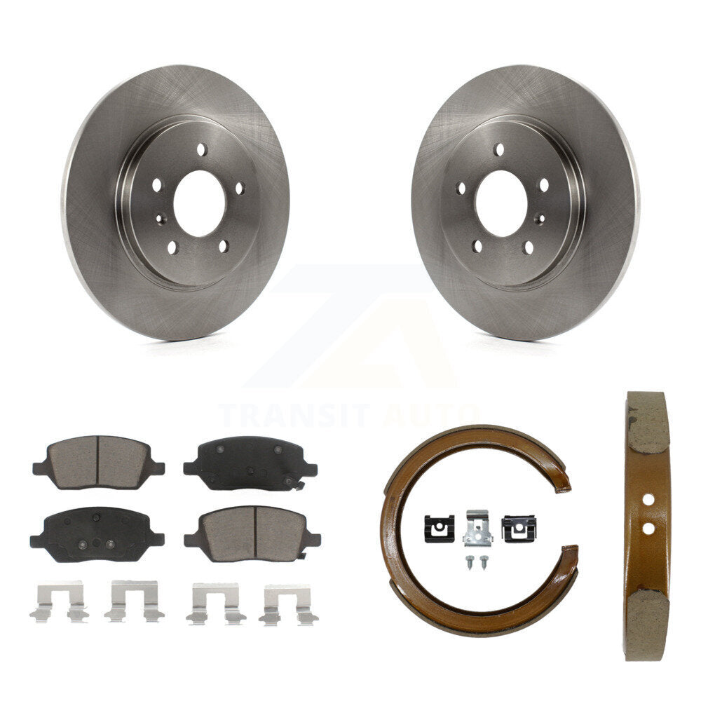 Rear Disc Rotors Ceramic Pads And Parking Shoes Kit For 2005 Pontiac Montana SV6 with AWD K8C-104748